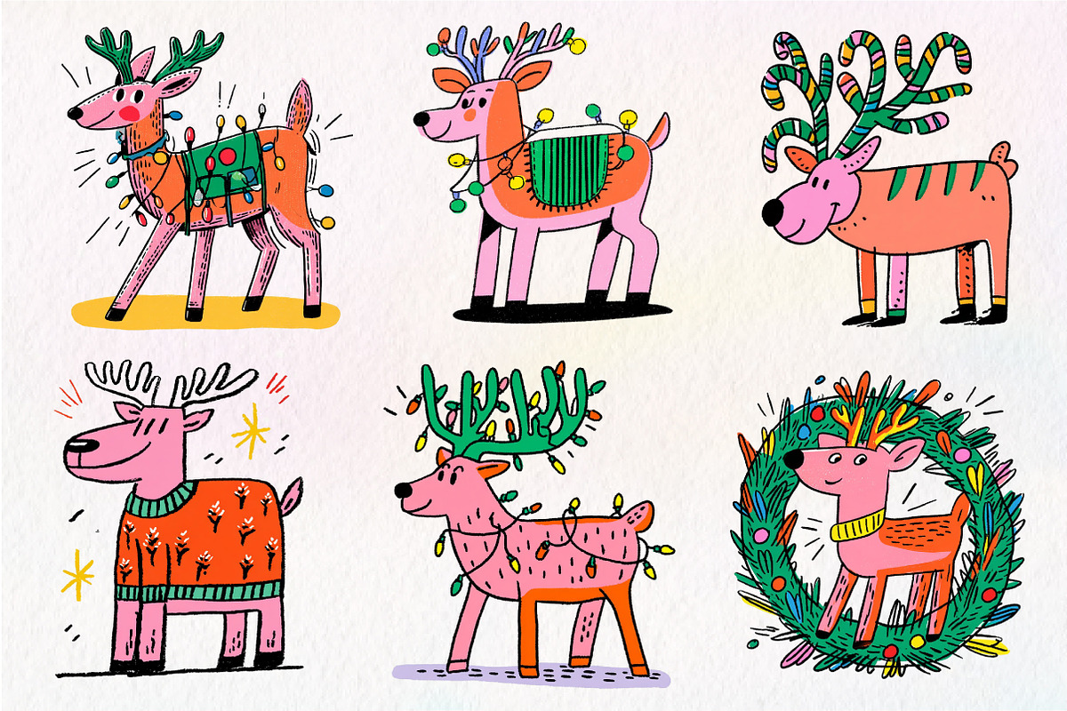 Christmas Reindeer Clipart Png, an Illustration by Dream Creation (Photo 5 of 7)