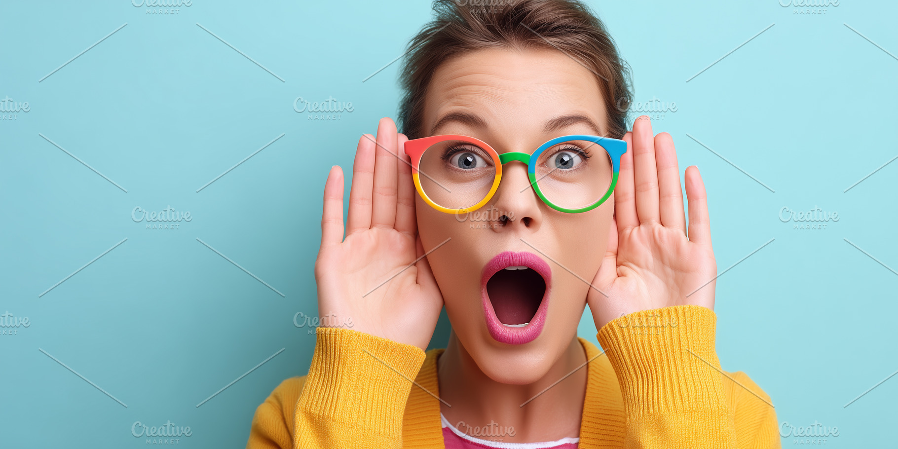 Surprised woman wearing colorful, a Person Photo by MistyDay