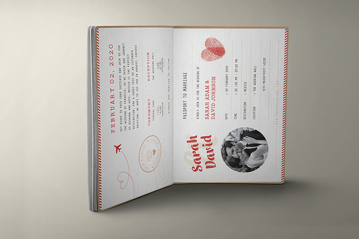 Vintage Passport Wedding Invitation, an Invitation Template by Vynetta (Photo 6 of 7)