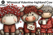 Whimsical Valentine-highland Cow Cli, an Illustration by Daily.Designs (Thumbnail 1 of 8)