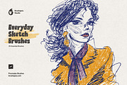 Everyday Sketch Procreate Brushes, a Brush Add-On by brushapes.com (Thumbnail 8 of 9)