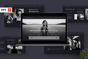 Monochrome Portfolio - Photography, a Presentation Template by Deepslide Studio