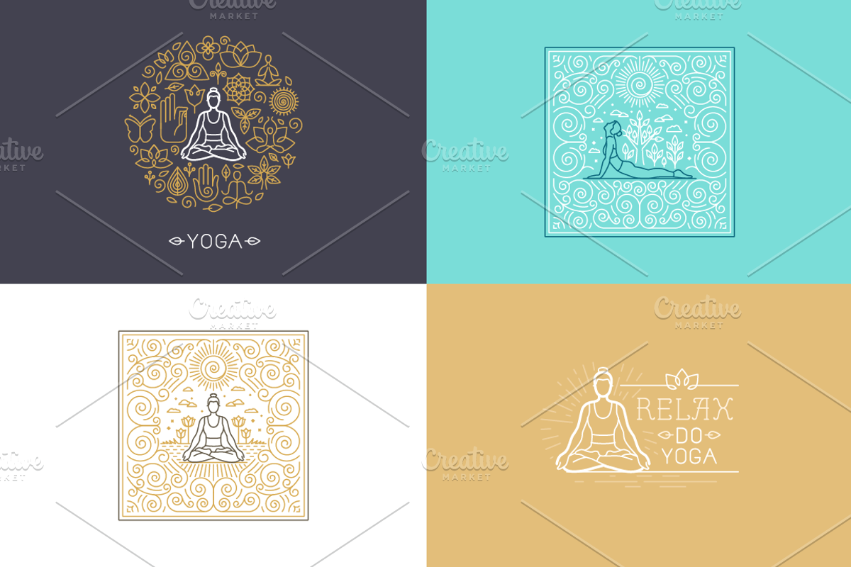 Yoga - illustrations and logos, a Graphic by venimo (Photo 2 of 5)