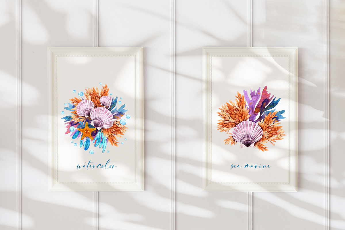 Marine Watercolor Clipart, an Animal Illustration by YarovaArt (Photo 5 of 19)