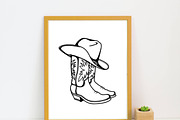 Cowboy boots, western hat vector, an Object Illustration by TanchaArt (Thumbnail 5 of 7)