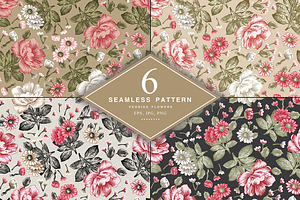 Seamless Flowers Peonies Chamomile