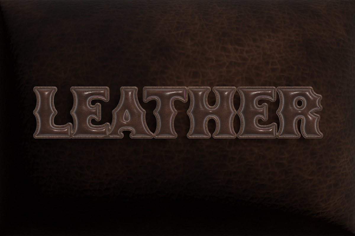 Leather - Editable Text Effect, a Layer Style Add-On by designvectx