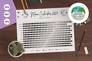 2027 Moon Calendar B&W Northern, a Poster Template by insemar (Thumbnail 1 of 5)