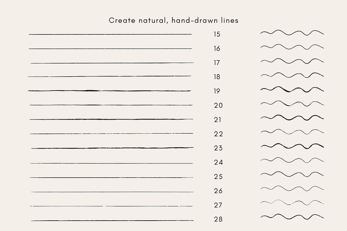 28 Adobe Illustrator Sketch Brushes, a Brush Add-On by Jenteva Art (Photo 3 of 16)
