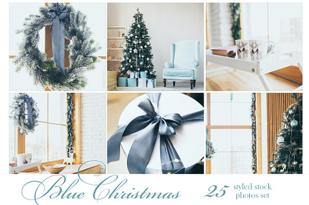 Blue Christmas Stock Photo Set, an Arts & Entertainment Photo by cozy_photo