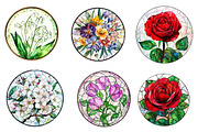 Round Stained Glass of Birth Month, an Illustration by CreationArt (Thumbnail 4 of 5)