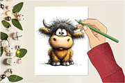 Whimsical Spring Highland Cow Clipar, an Illustration by Design Market (Thumbnail 5 of 5)