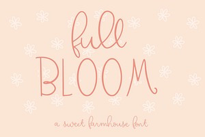 Full Bloom, Cute Handwritten Font