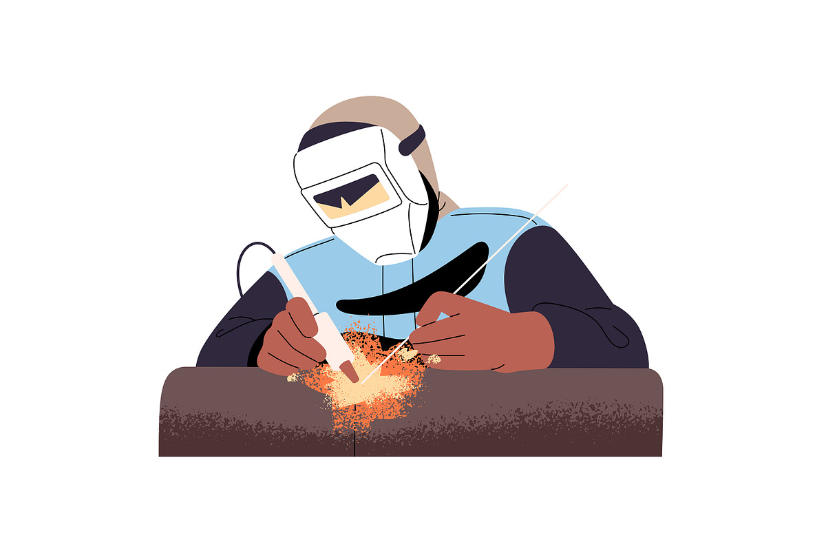 Welders work with metal set, a Work Illustration by PaperTrident (Photo 5 of 9)
