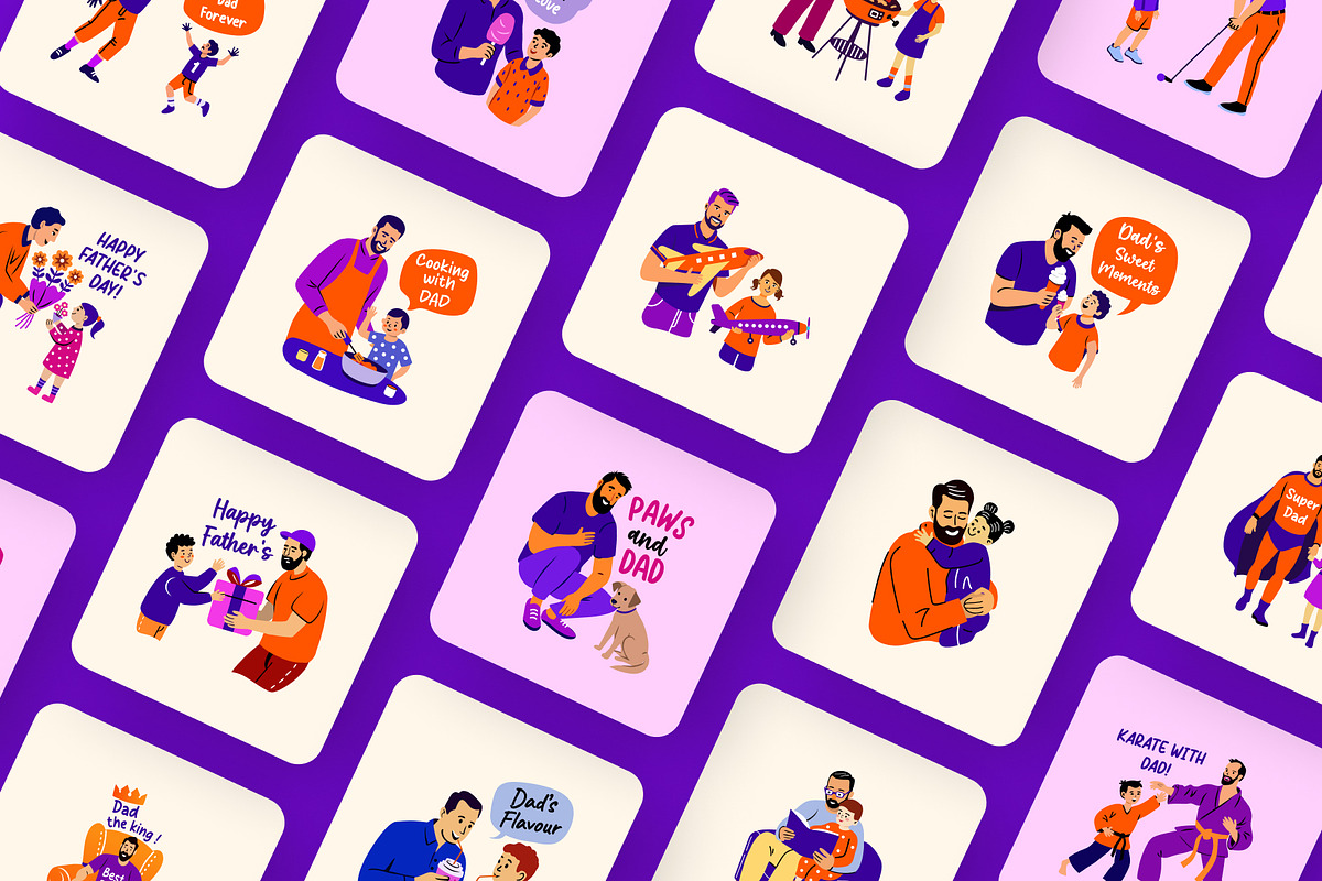 Happy Fathers Day Stickers, an Emoji Icon by Creative Stall (Photo 6 of 8)