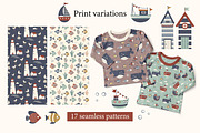 Ocean life clipart and patterns, a Pattern Graphic by EltaMaxArt (Thumbnail 8 of 10)