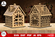 Gingerbread Christmas Houses, a Decorative Illustration by svgocean (Thumbnail 2 of 11)
