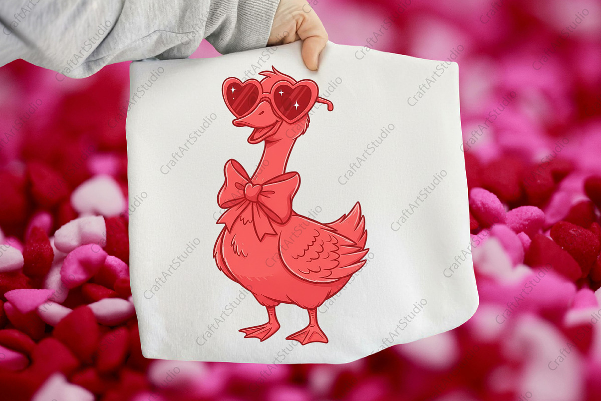 Vintage Valentine Goose PNG, an Illustration by CraftArtStudio (Photo 1 of 4)