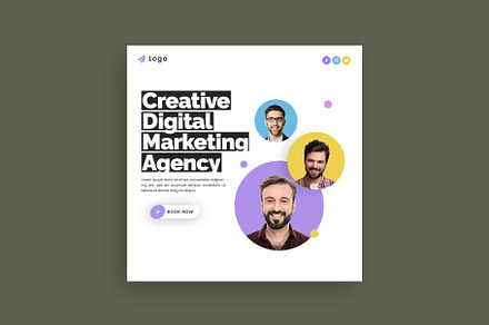 Marketing Agency Post Template, a Social Media Template by Saman Osama