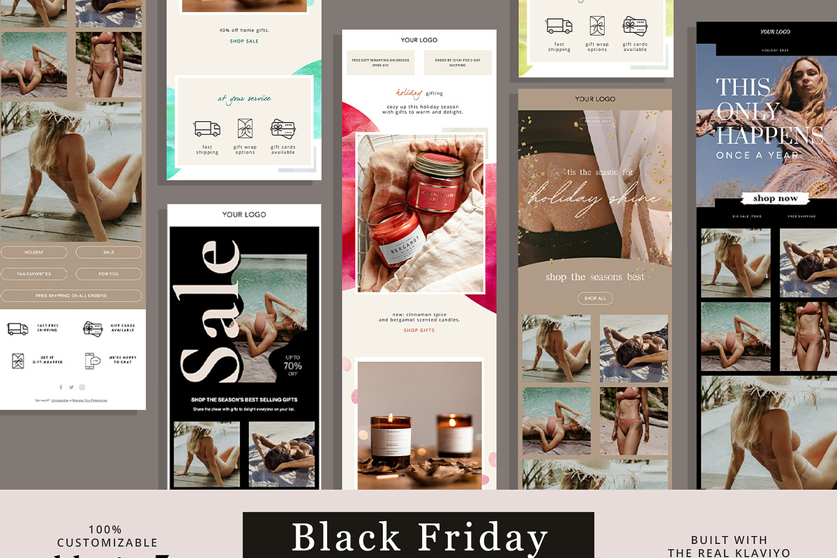 Klaviyo Black Friday Email Bundle, an Email Template by Edit & Go Templates (Photo 1 of 9)