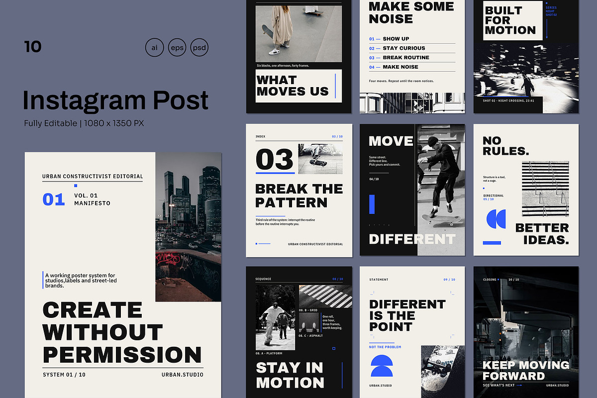 Urban Contructivisit Editorial, a Social Media Template by Pitchlook.Studio (Photo 1 of 3)