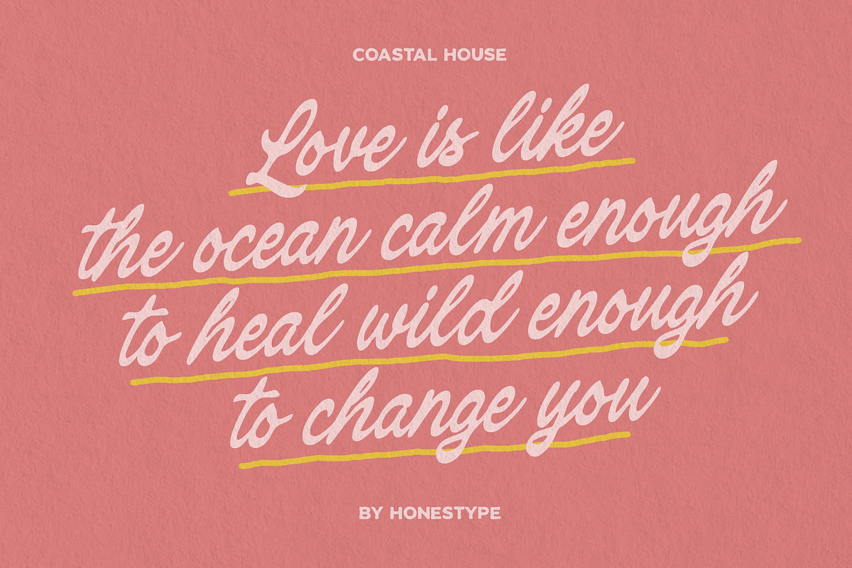 Coastal House a Handmade Font Pack, a Sans Serif Font by Honestype (Photo 4 of 12)