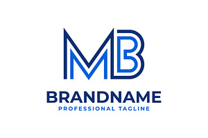 Letter MB Line Monogram Logo