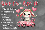 Valentine Cute Bunny Clipart Bundle, a Seasonal Illustration by Craft Nest (Thumbnail 5 of 5)