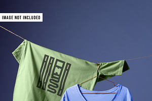 TShirts On Clothes Line Mockup