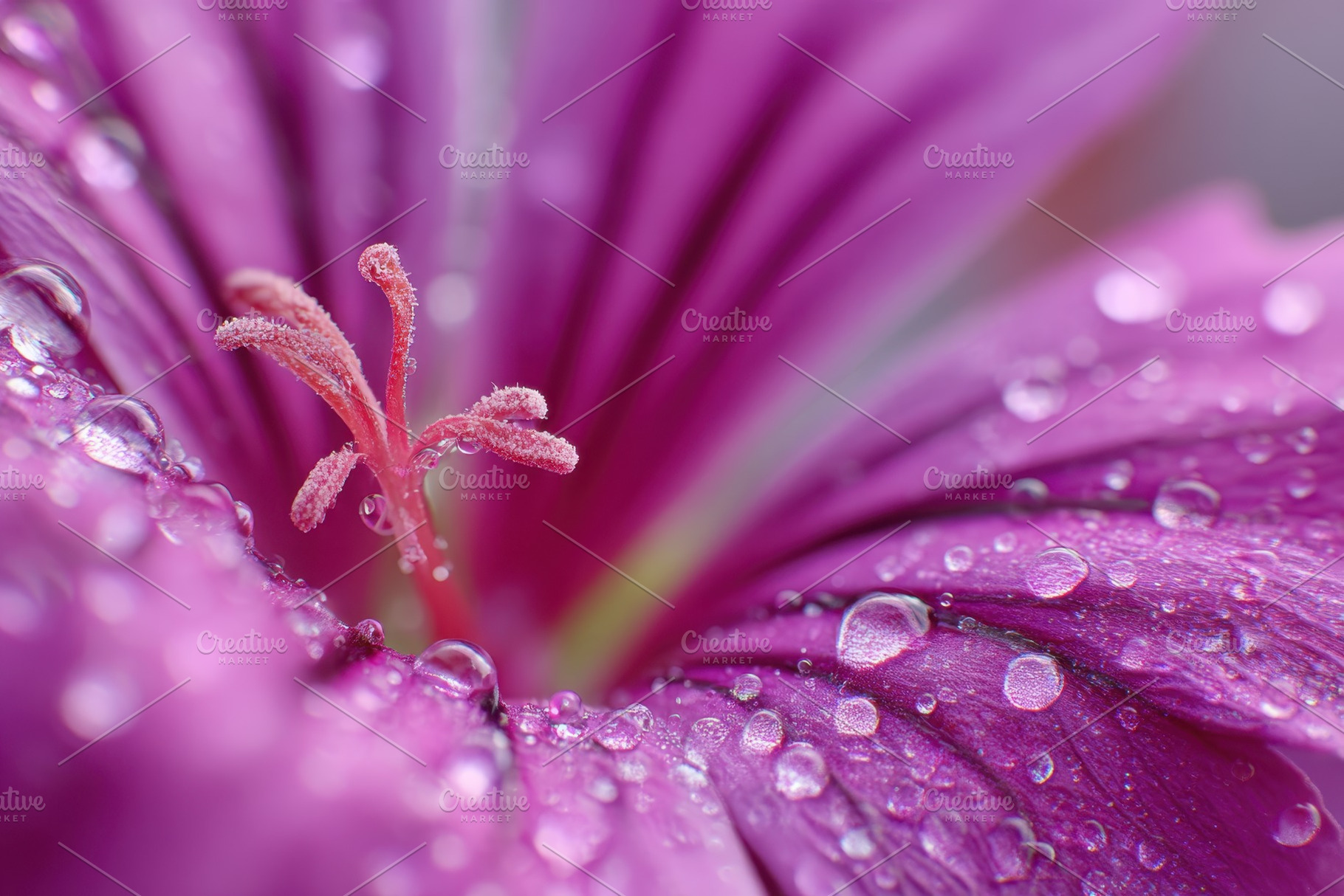 Close-up of a flower petal with water droplets, a Nature Photo by AlyaAnd