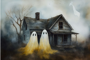 Ghost House Creepy. Generate Ai