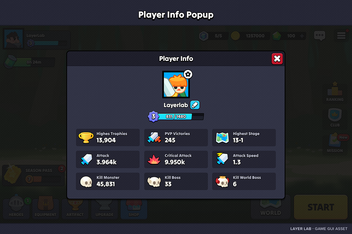 GUI - Casual Fantasy, an UI Kit Template by LAYERLAB (Photo 11 of 20)