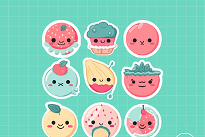 Summer Cute Food Clipart Bundle