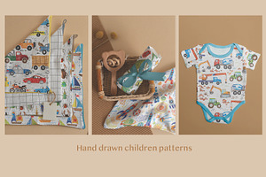 Hand drawn children patterns, a Pattern Graphic by artnLera
