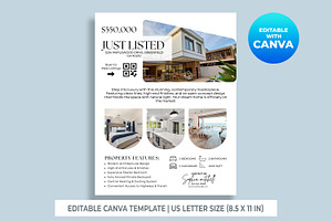 Just Listed Flyer Canva Template, a Flyer Template by M9 Design
