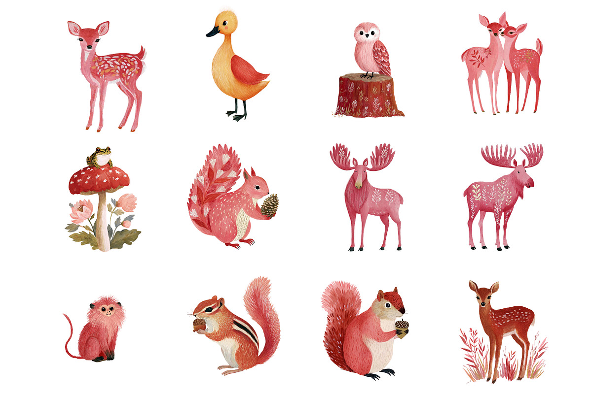 Forest Animals Clipart, an Illustration by DreamArtGraphic (Photo 2 of 4)