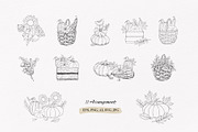 AUTUMN|Botanical line art collection, a Seasonal Illustration by Navenzeles (Thumbnail 3 of 16)