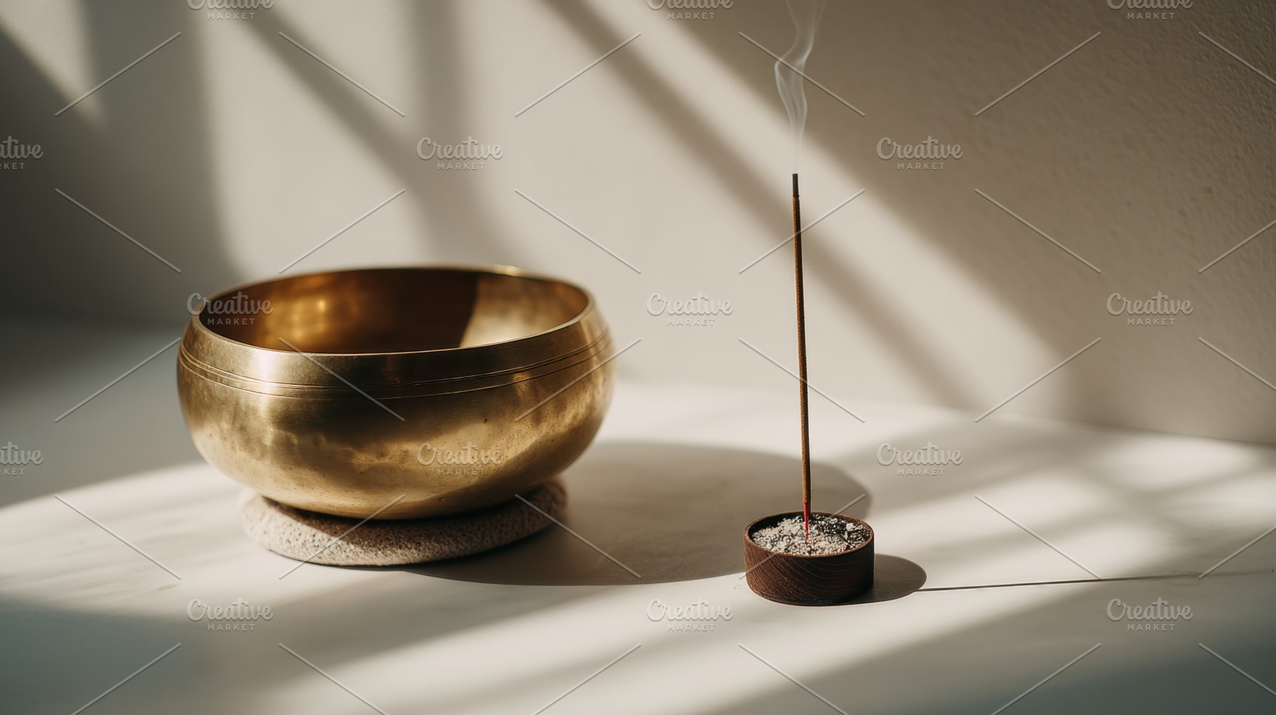 Calm time with meditation tools, a Photo by Beautiful things