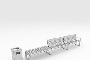 3D Model Bench Park 52