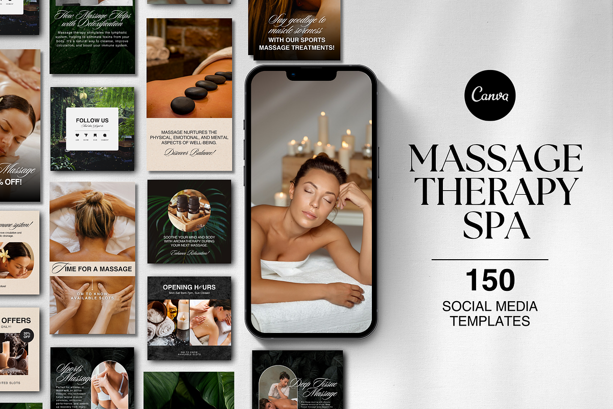 Massage Therapy Templates Instagram, a Social Media Template by DesignsbyMariaStudio (Photo 1 of 10)