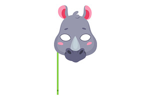 Adorable and Charming Rhino Mask, an Animal Illustration by the8monkey