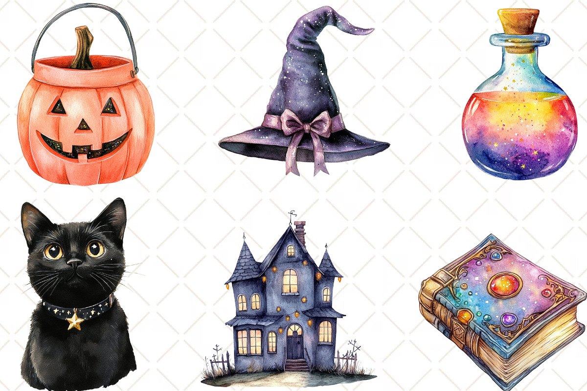 Twinkle Kawaii Halloween Clipart, an Illustration by Black Bird Studio (Photo 6 of 6)