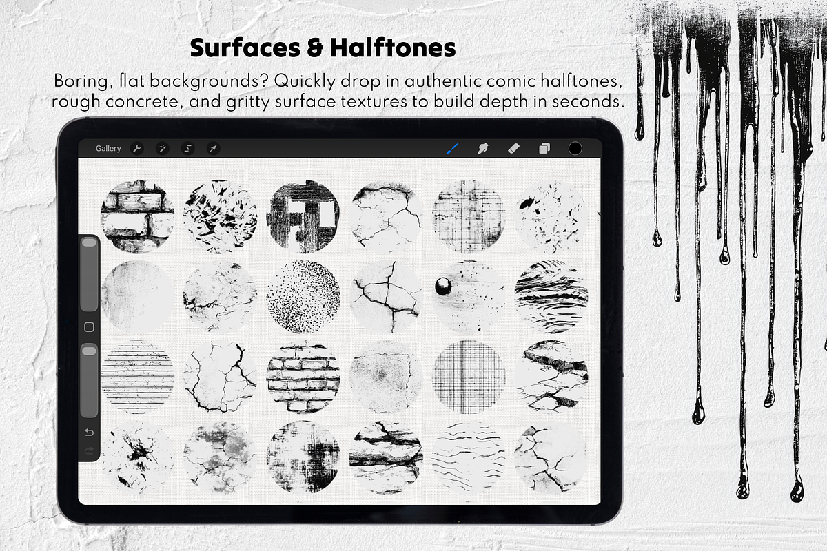 250 Grunge Procreate Brushes, a Brush Add-On by Selentaori Studio (Photo 8 of 10)