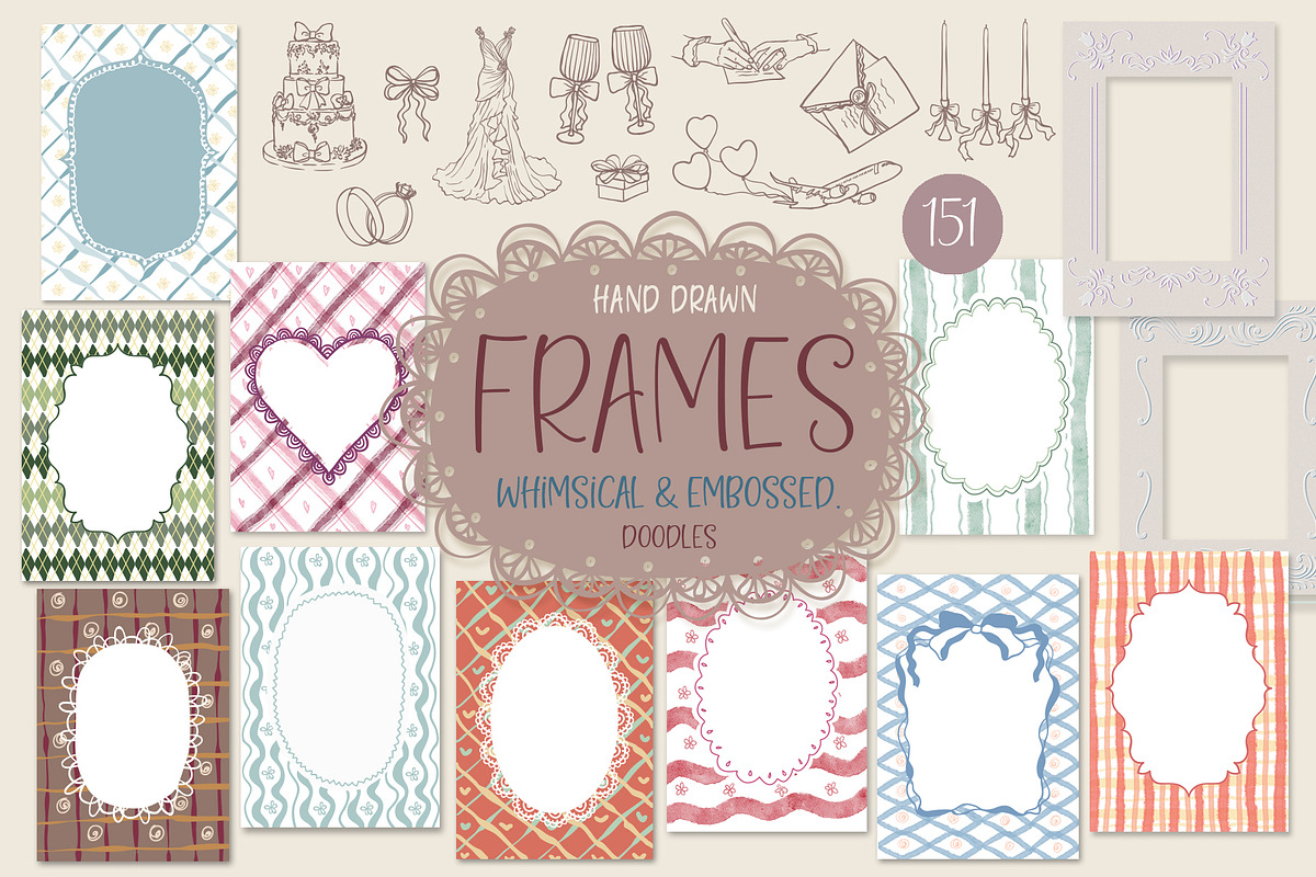 Whimsical Frames. Wedding Doodles., a Background Graphic by Designwork (Photo 1 of 13)