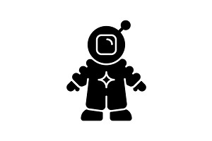 Astronaut Black Glyph Icon