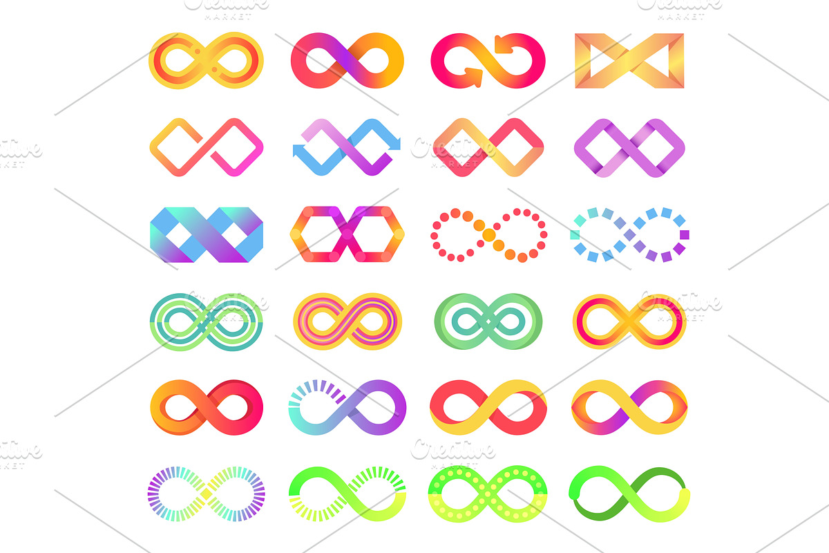 Color infinity icon, infinite loop, a Work Illustration by Frogella