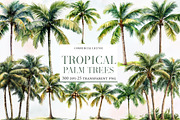 Watercolor Tropical Palm Trees, an Illustration by Designworld (Thumbnail 1 of 6)