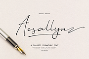 Aesallyn | Classic Signature Font, a Script Font by Denustudios (Thumbnail 1 of 13)