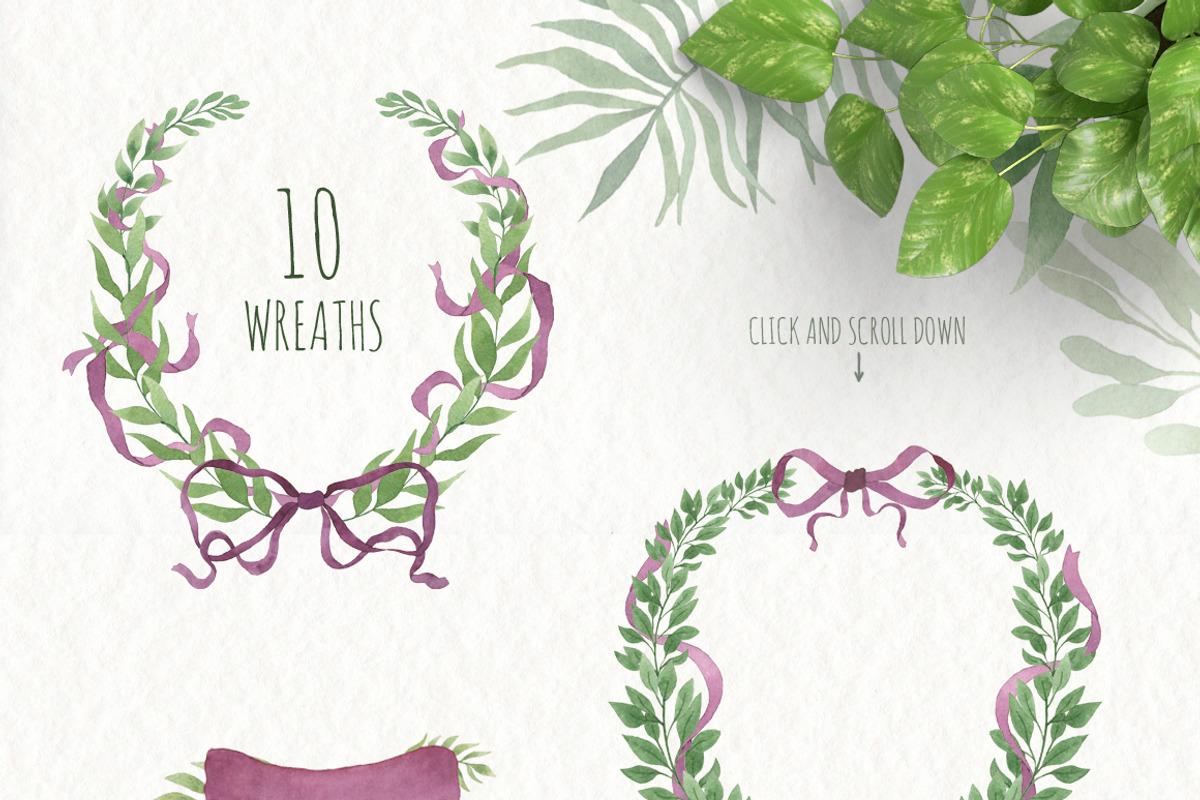 Watercolor Leaves and branches, a Decorative Illustration by Moonflora (Photo 3 of 6)