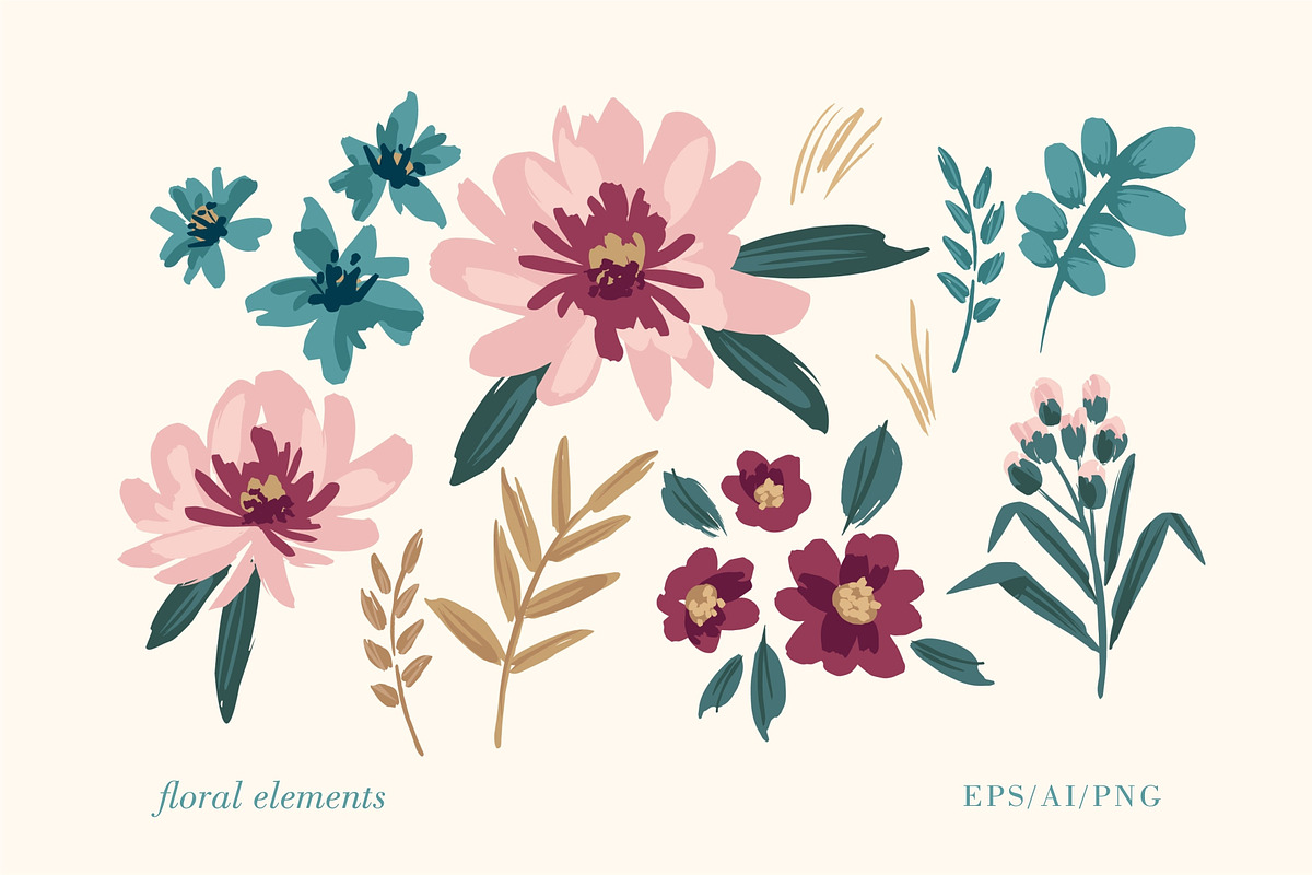 Floral Patterns & Borders, a Pattern Graphic by Nadia Grapes (Photo 7 of 8)